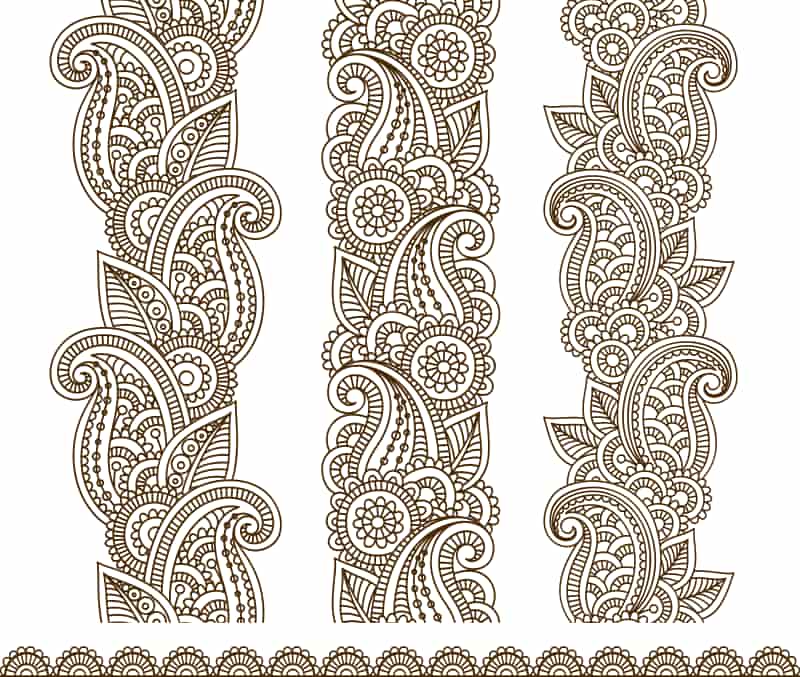 Mehndi Border Designs Vector Art Free Vector Free Vectors