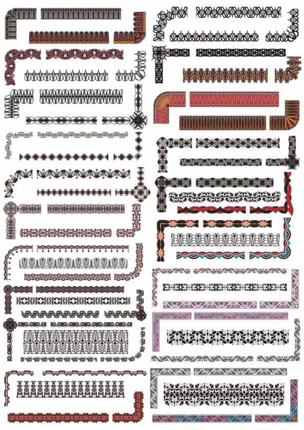 Lace Vector Borders Set Free Vector Free Vectors