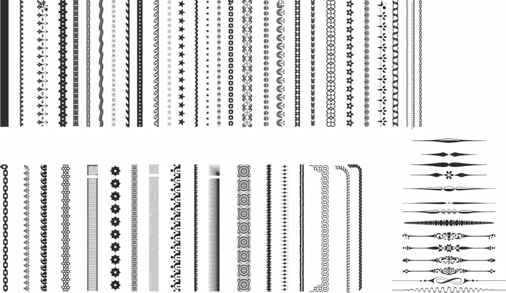 Set of Vector Borders and Lines Free Vector Free Vectors