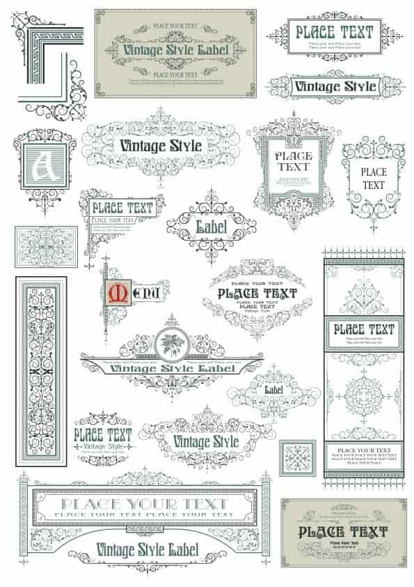 Vintage Vector Label Page Dividers And Borders Free Vector Free Vectors