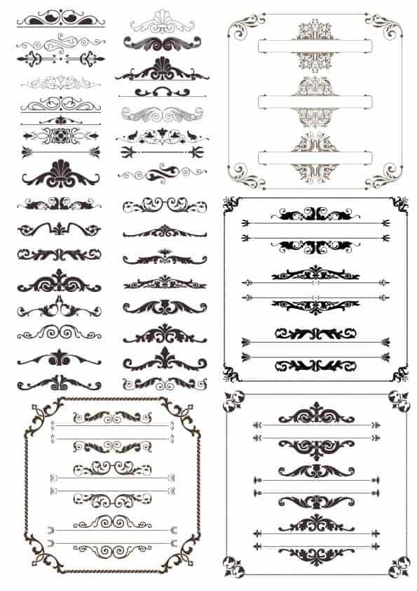 Decor Elements Collection Free Vector Free Vectors