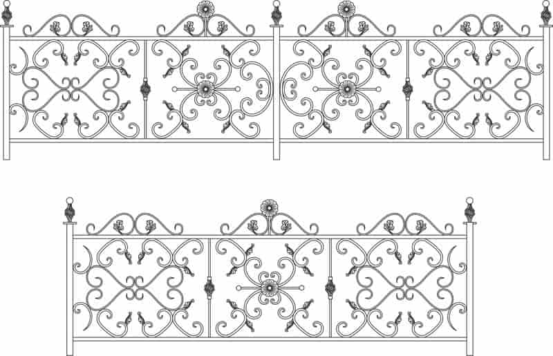 Decorative Wroughtiron Fence Or Railing Free Vector Free Vectors