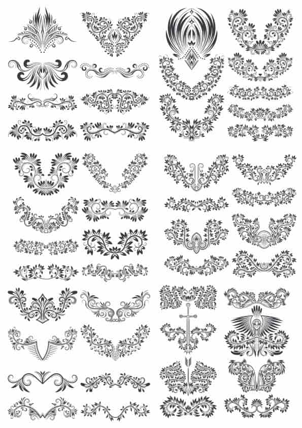 Floral Decor Vector Set Free Vector Free Vectors