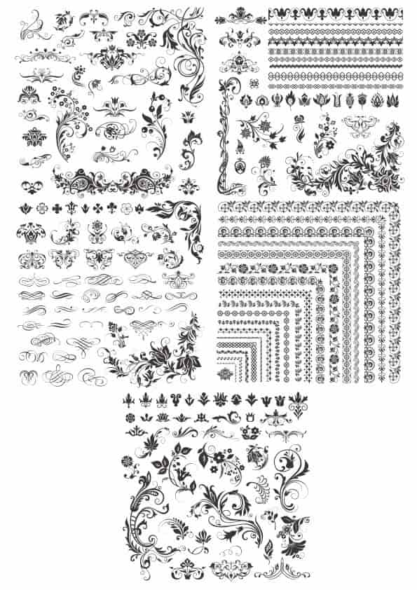 Decor Floral Elements Free Vector Free Vectors