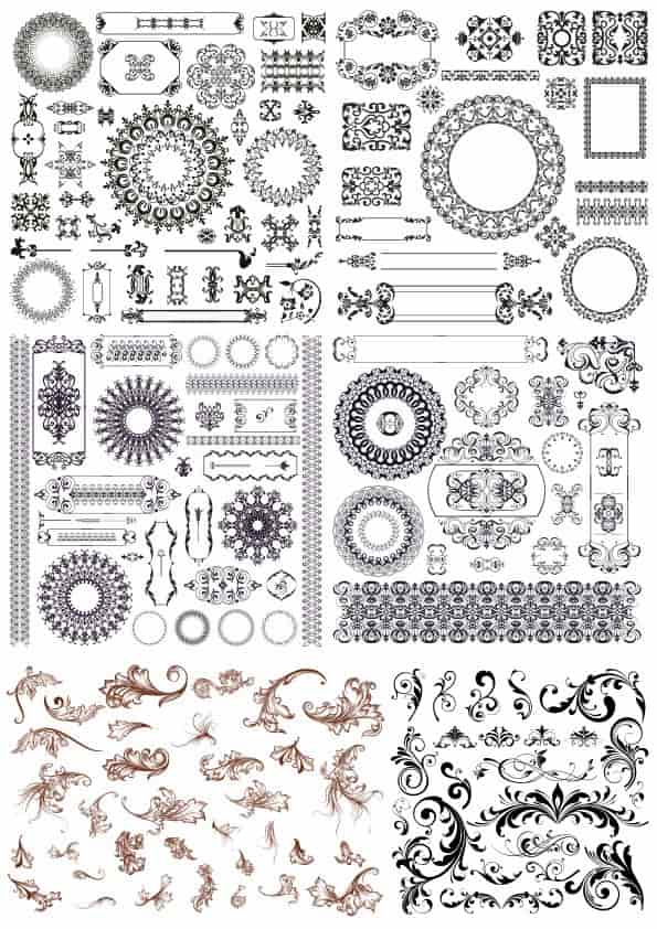 Set of Decor Elements Free Vector Free Vectors