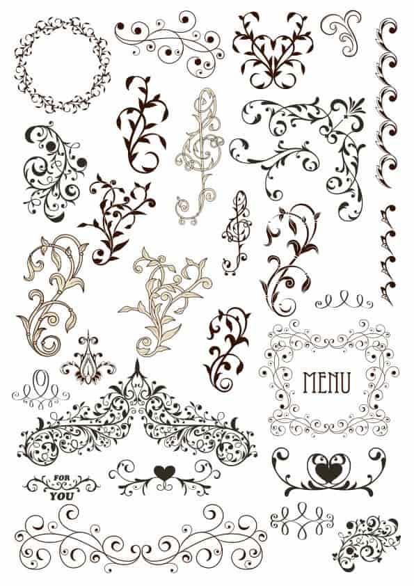 Vintage Decor Design Free Vector Free Vectors