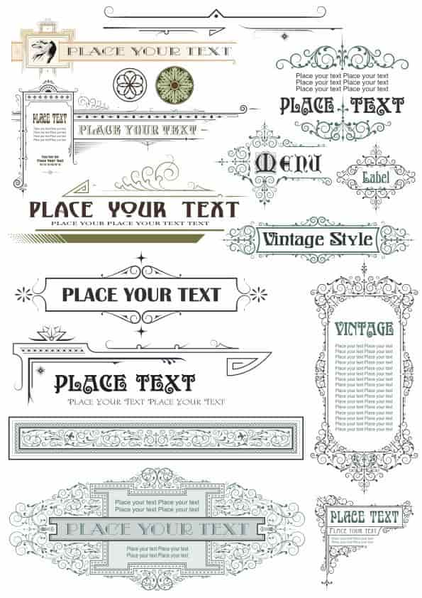 Vintage Decor Elements Free Vector Free Vectors