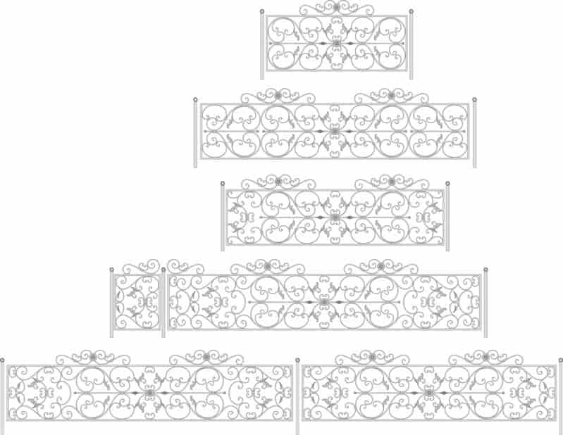 Decorative Black White Fences Set Free Vector Free Vectors