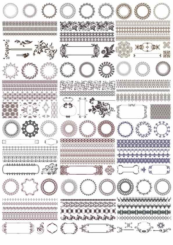 Decor Elements Set Free Vector Free Vectors