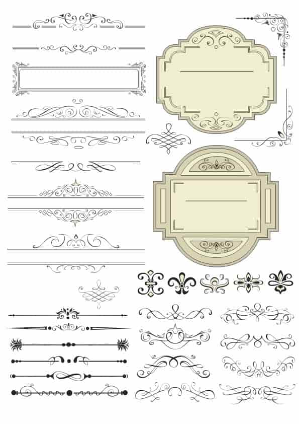 Decorative Line Art Free Vector Free Vectors