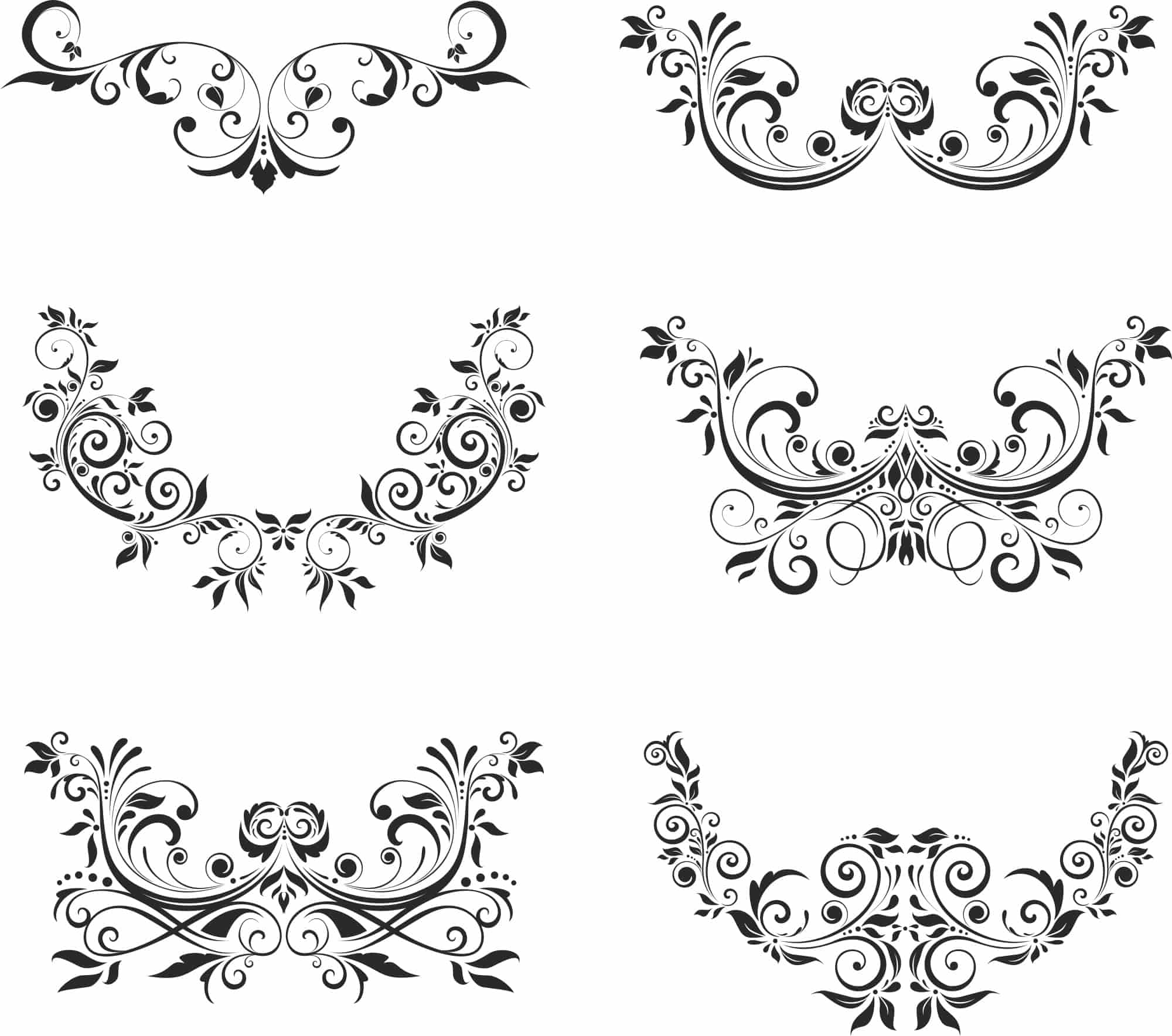 Floral Elements Free Vector Free Vectors