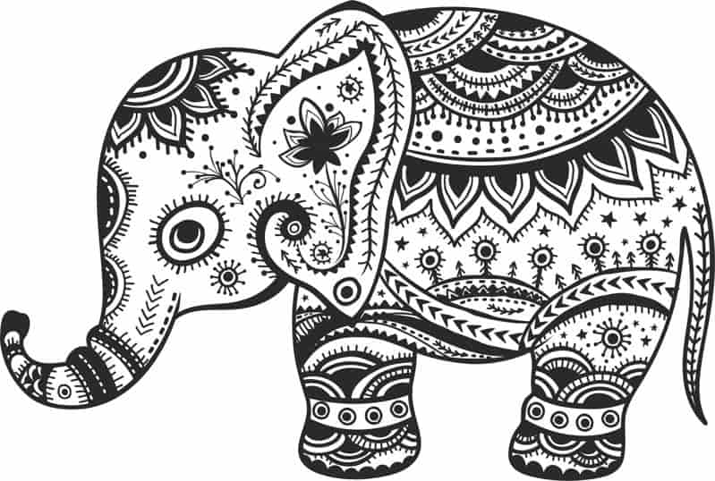 Retro Floral Elephant Free Vector Free Vectors