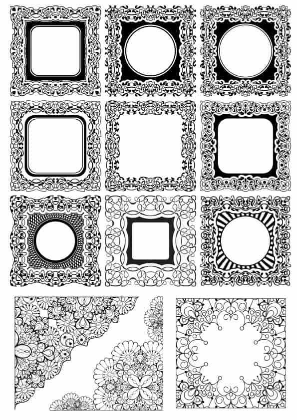 Abstract Floral Borders Free Vector Free Vectors