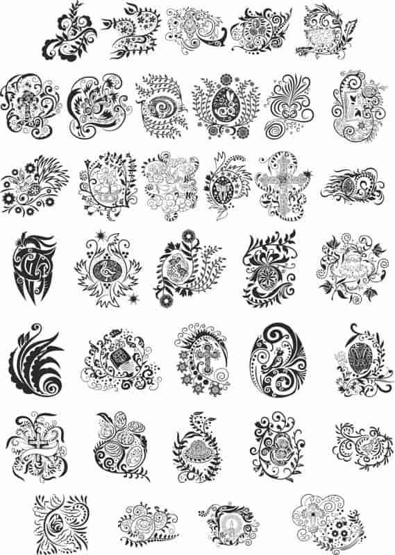 Abstract Floral Design Elements Free Vector Free Vectors