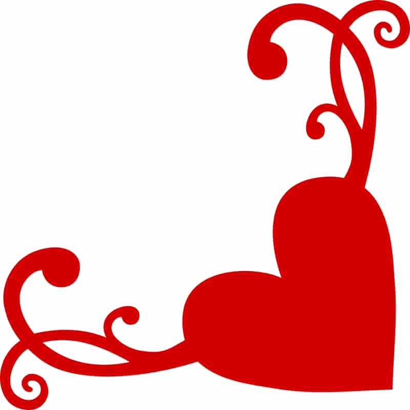 Heart Flourish Corner Free Vector Free Vectors