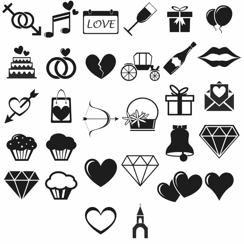 Love Icons vector set Free Vector Free Vectors