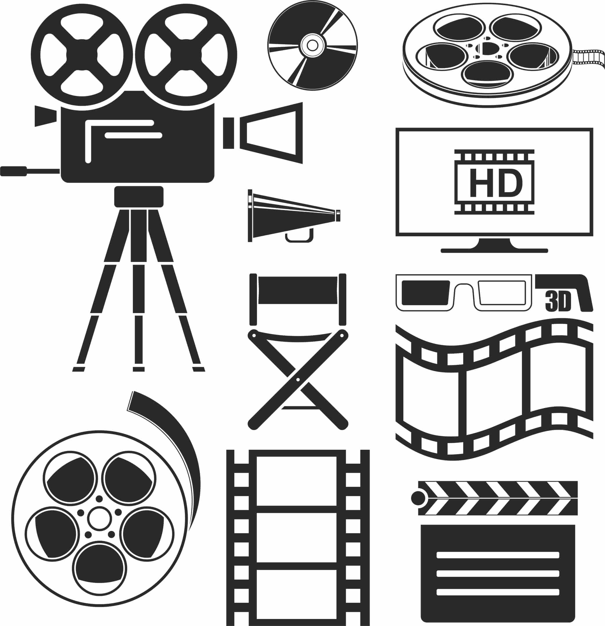 Movie Icons Set Free Vector Free Vectors