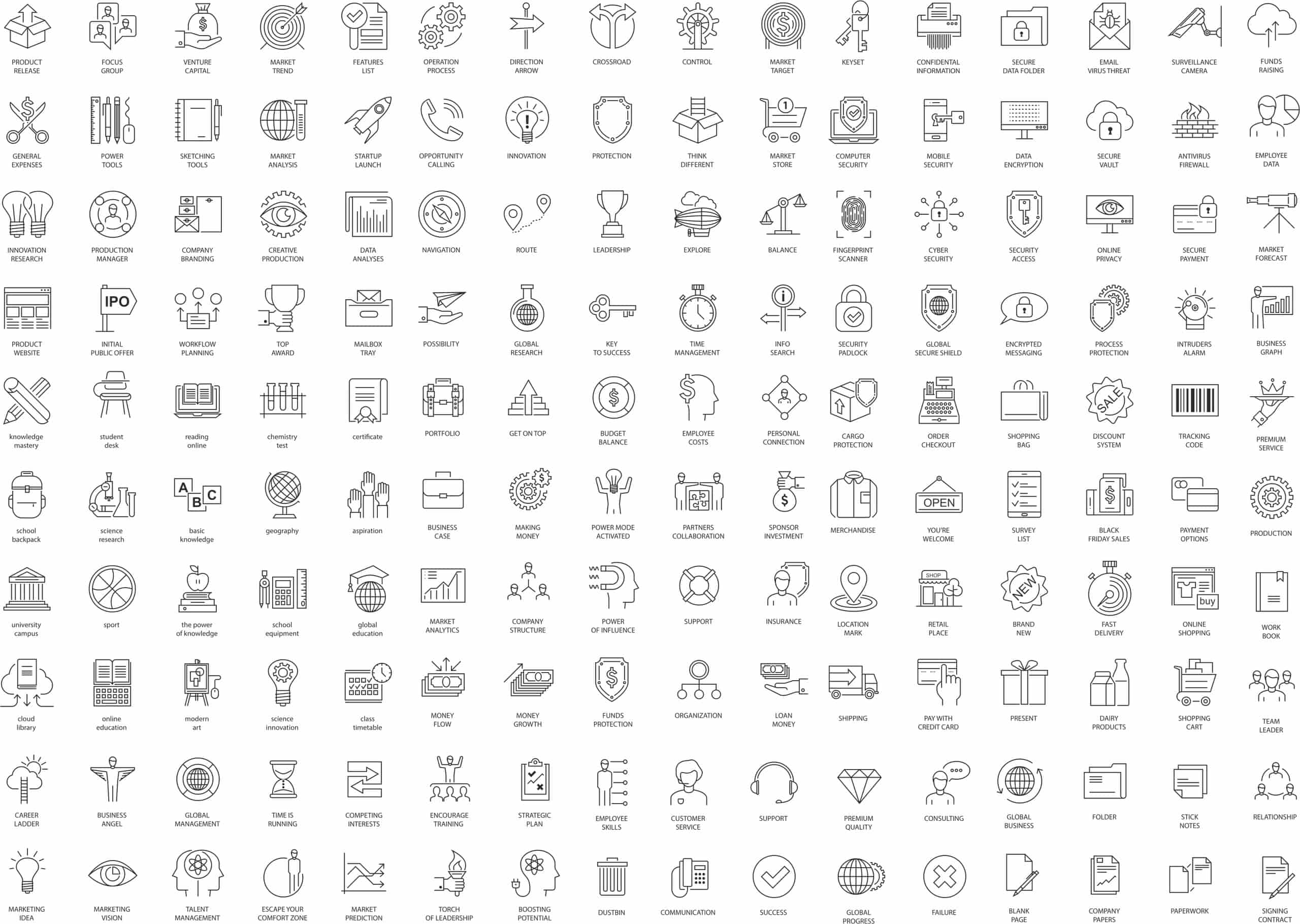 Thin Line Icons Set Free Vector Free Vectors