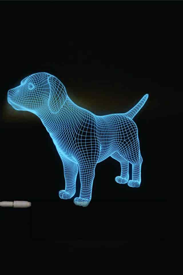 Dog  3D LED Night Light Free Vector Free Vectors