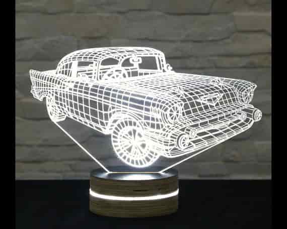 Car 3D LED Night Light Free Vector Free Vectors