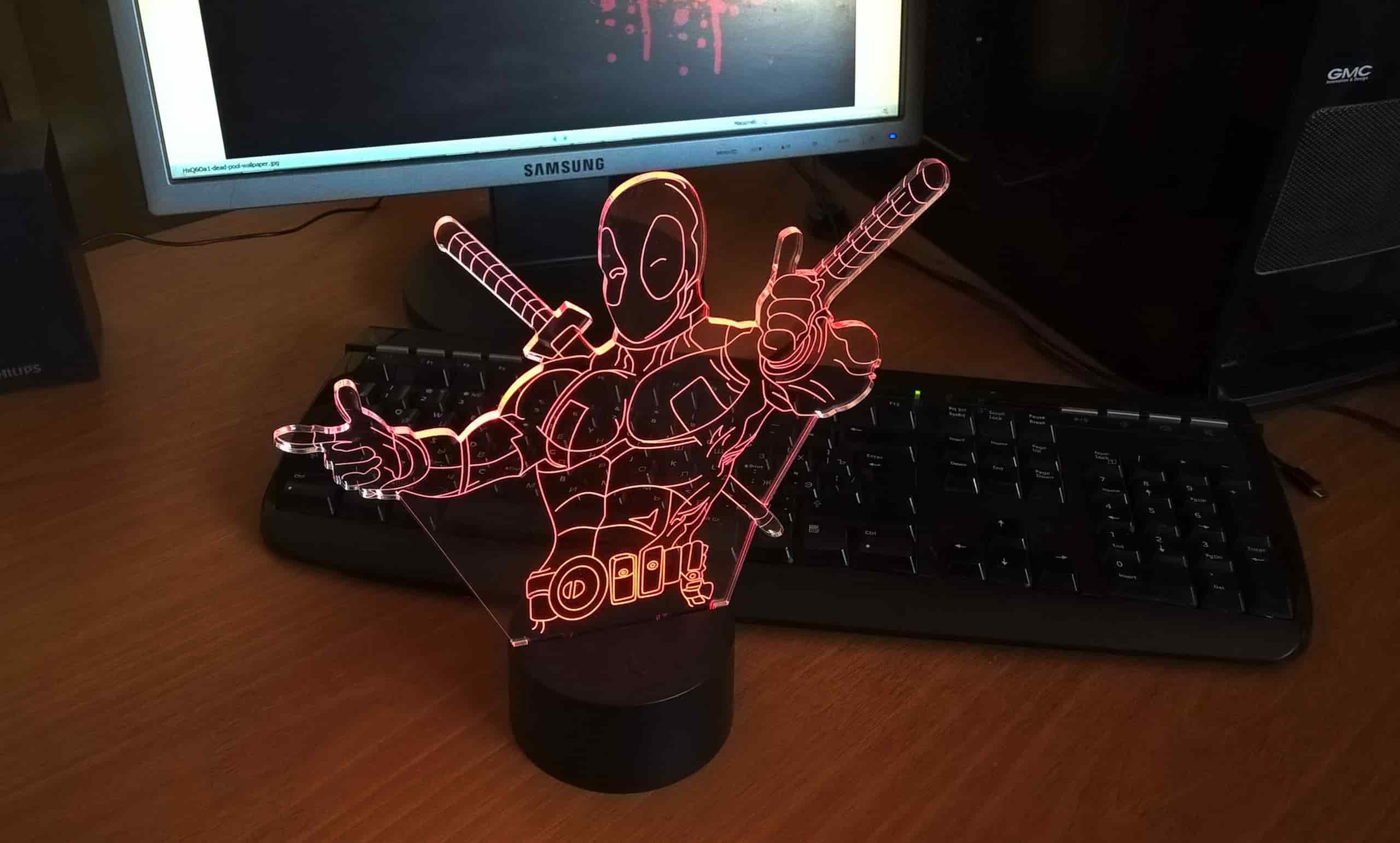 Deadpool Night Light Free Vector Free Vectors