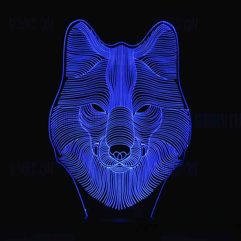 Wolf 3D LED Night Light Free Vector Free Vectors