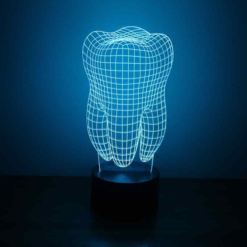 Tooth 3D LED Night Light Free Vector Free Vectors