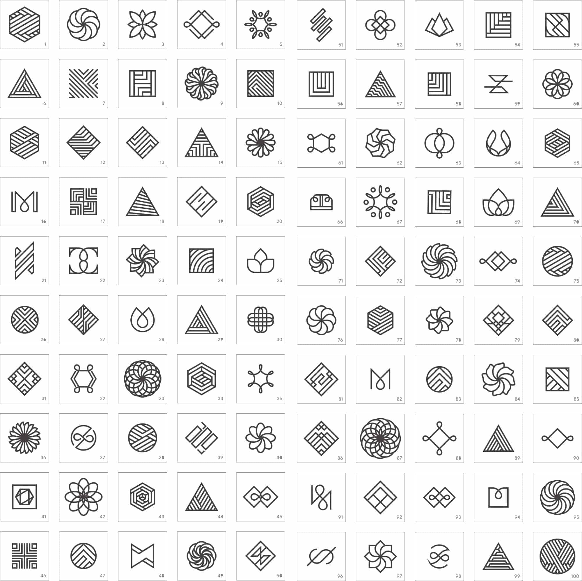 Geometric Premade Logo Set Free Vector Free Vectors