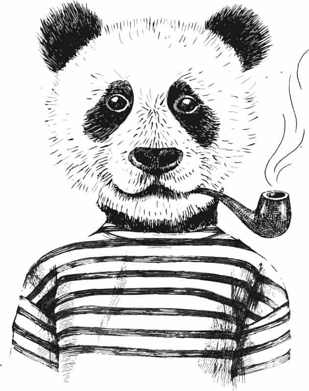 Smoking Panda Art Free Vector Free Vectors