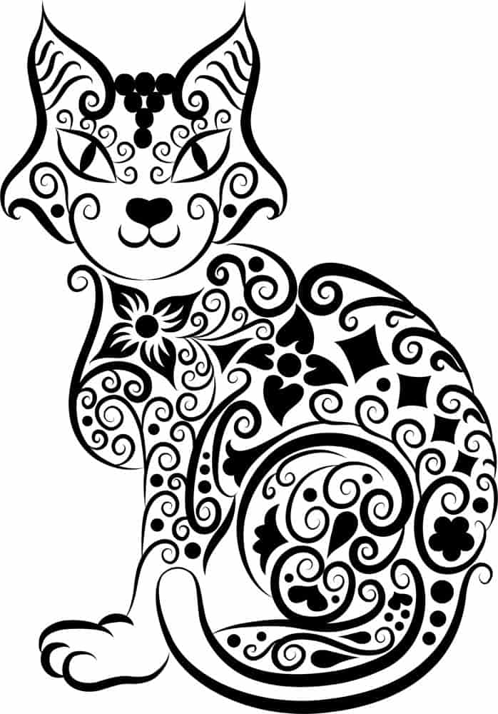 Cat Line Art Free Vector Free Vectors