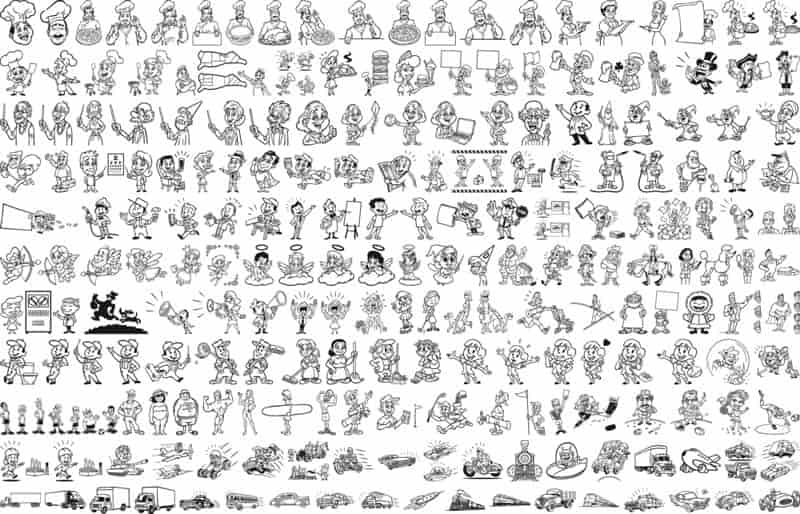 People Graphical Line Art Set Free Vector Free Vectors