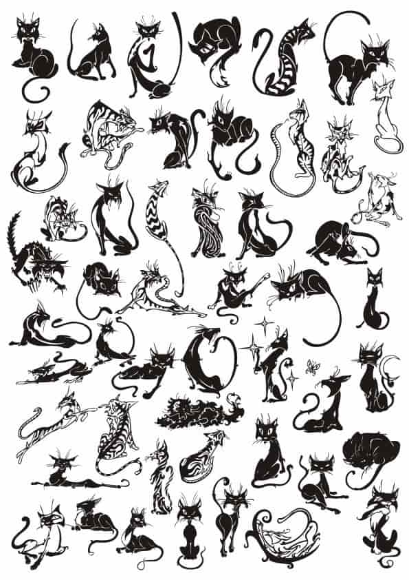 Cats Set Free Vector Free Vectors