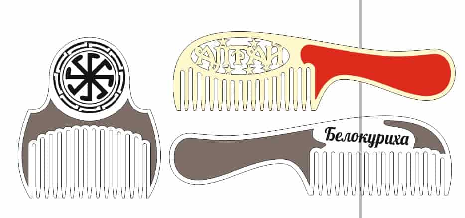 Brush and Comb Set laser cut Free Vector Free Vectors
