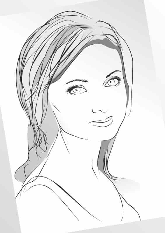 Girl in Sketch Lines Free Vector Free Vectors