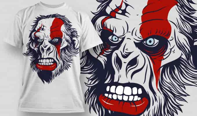 Angry Gorilla T shirt Design Free Vector Free Vectors