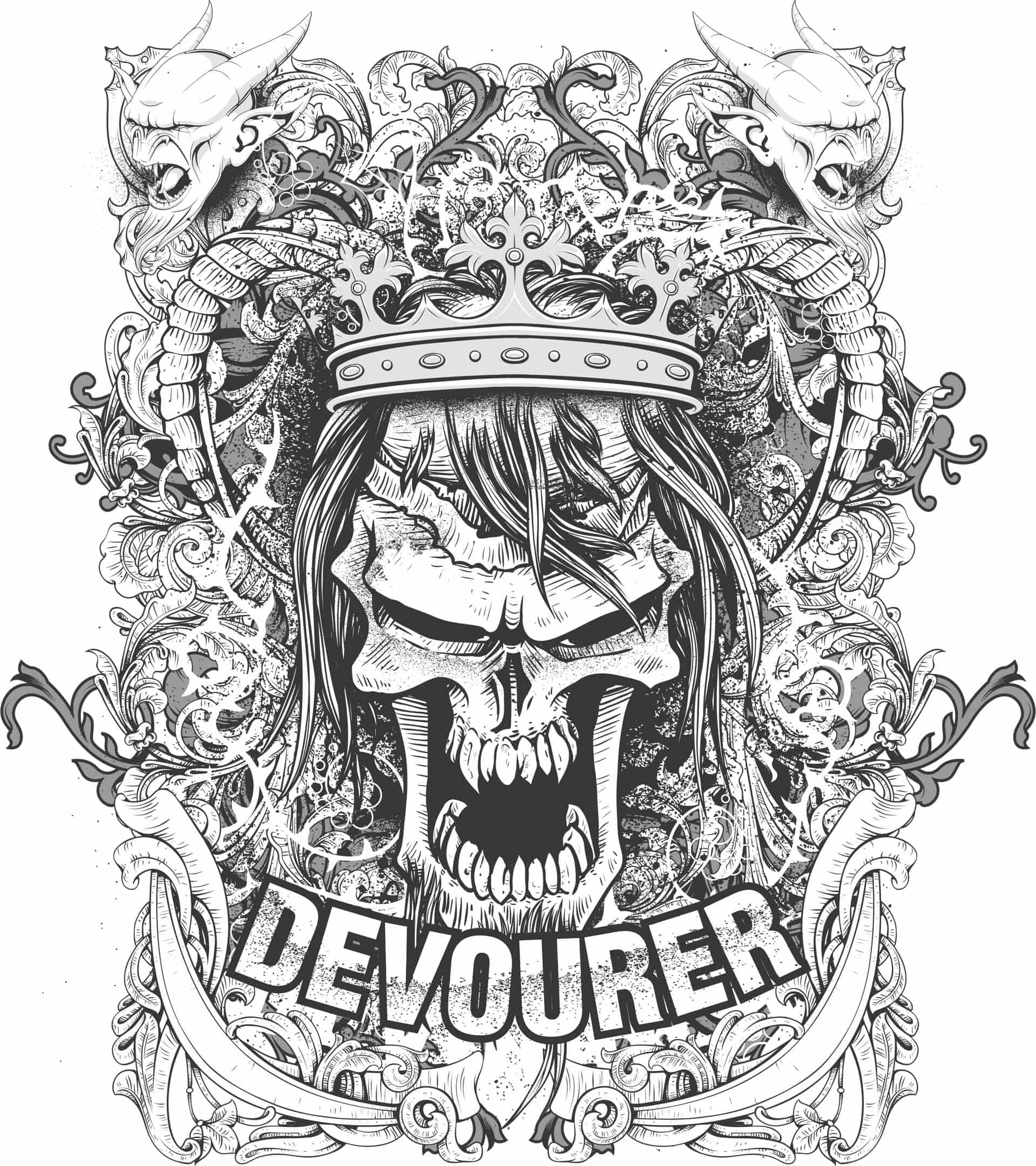 Devourer T-Shirt Print Free Vector Free Vectors
