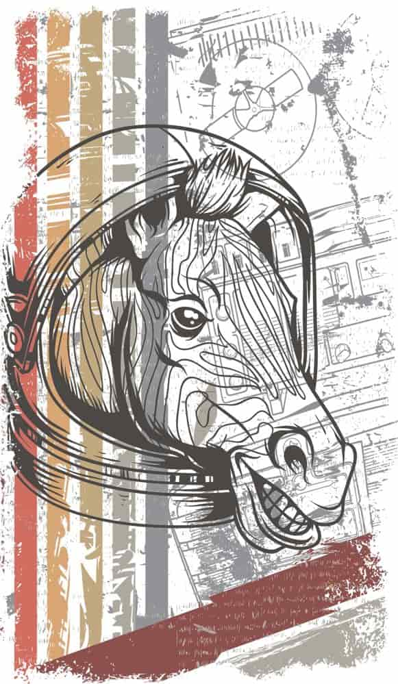 Horse T-shirt print Free Vector Free Vectors