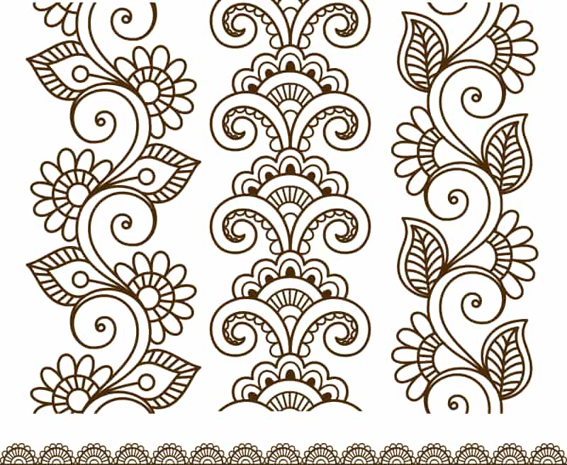 Henna Mehndi Flower Template Free Vector Free Vectors