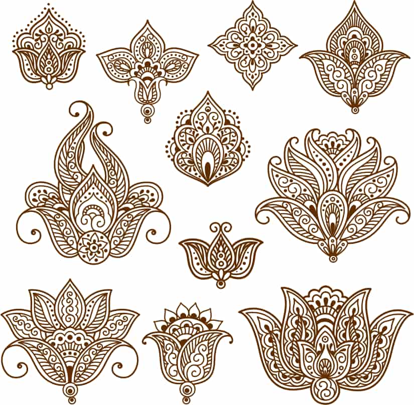 Henna Mehndi Tattoo Doodles Design Free Vector Free Vectors