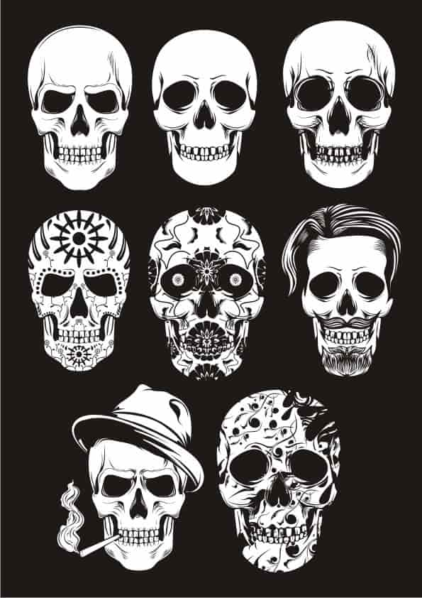 Mexican Skull Art Free Vector Free Vectors