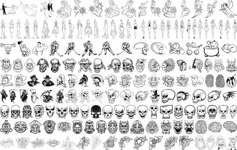 Tribal Skull Tattoo Art Free Vector Free Vectors