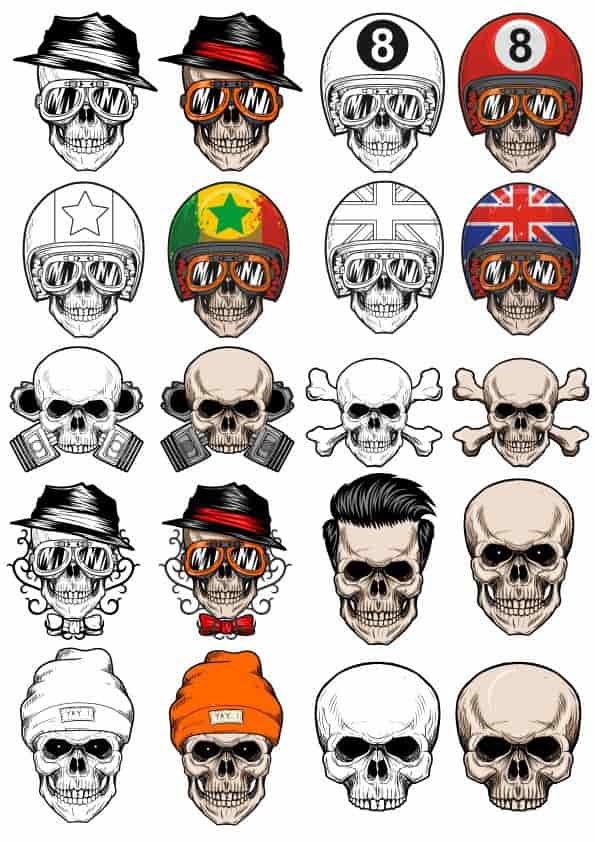 Skull In Cap Free Vector Free Vectors