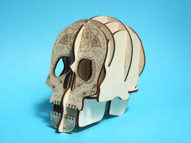 Laser Cut Skull 3d Pen Holder Free Vector Free Vectors