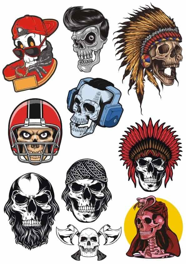 Skulls Set Vector Free Free Vectors