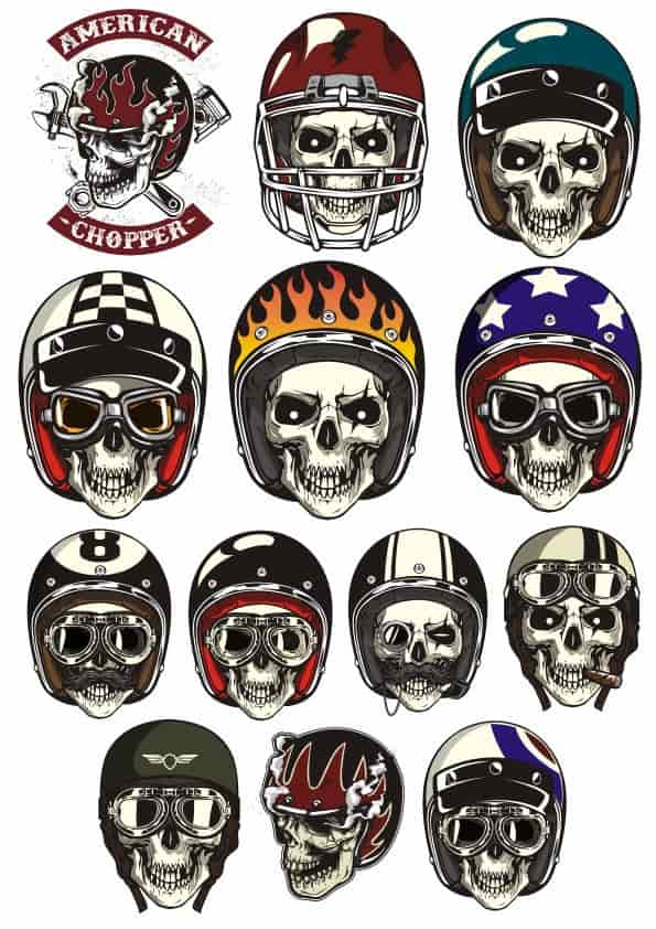 Skull In Helmet Free Vector Free Vectors