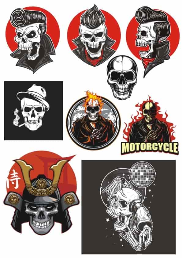 Vinyl Stickers Skull Design Free Vector Free Vectors