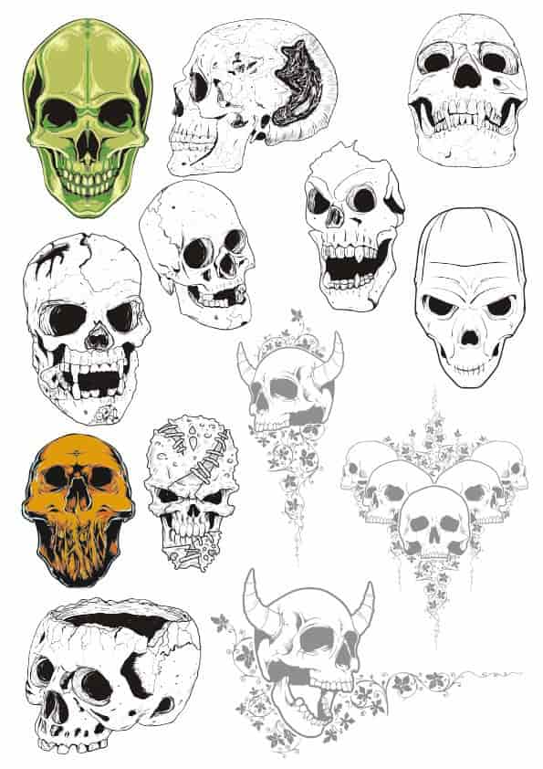Skull Set Free Vector Free Vectors