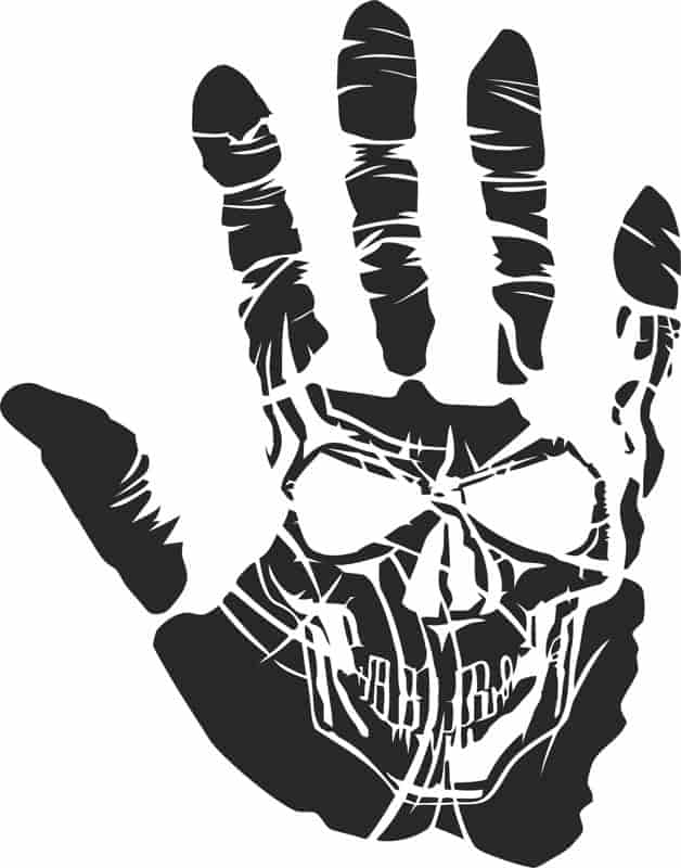 Sticker Skull Hand Tattoo Free Vector Free Vectors