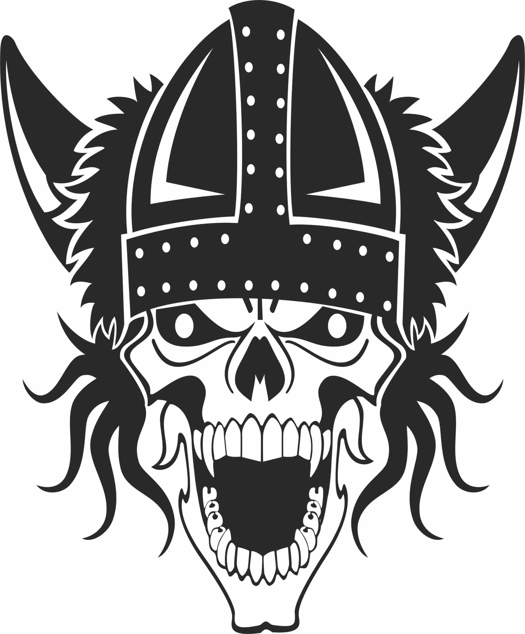 Viking Skull Print Free Vector Free Vectors