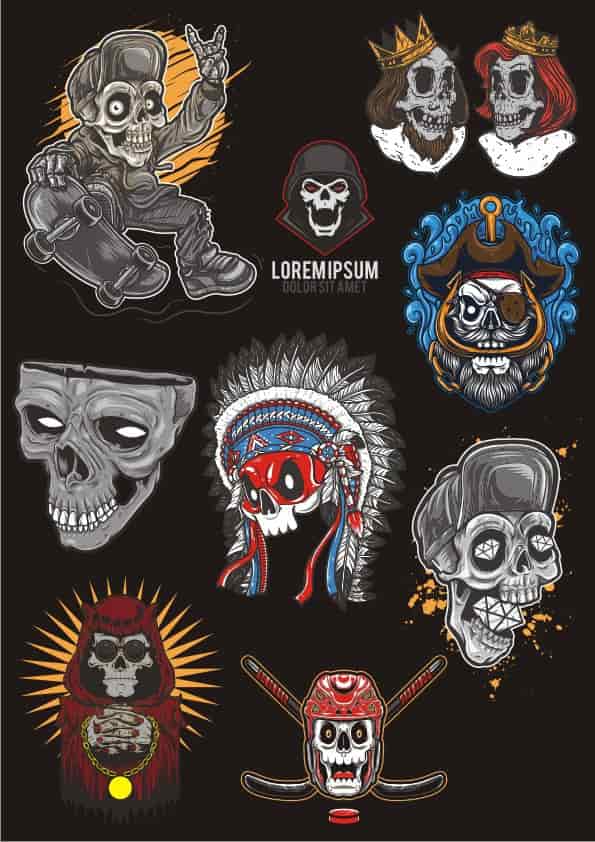 Skull T-shirt Vectors Free Free Vectors